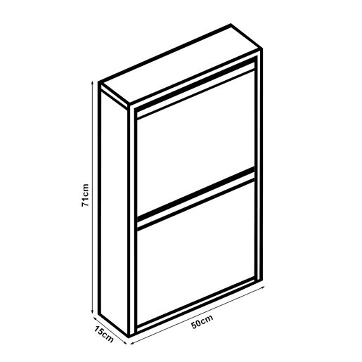 Sapateira Sokndal com 2 portas 71x50x15 cm metal - Azul escuro en.casa
