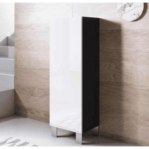Vitrine Sala de estar e jantar PretoBranco 40x29x138 1 porta Luke V1 Muebles Bonitos