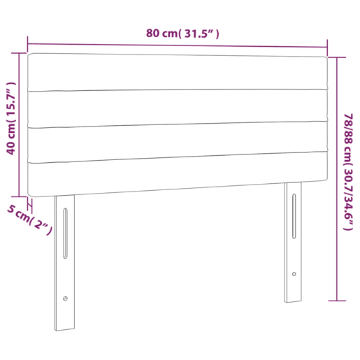 vidaXL Cabeceira de cama c luzes LED tecido 80x5x7888 cm azul