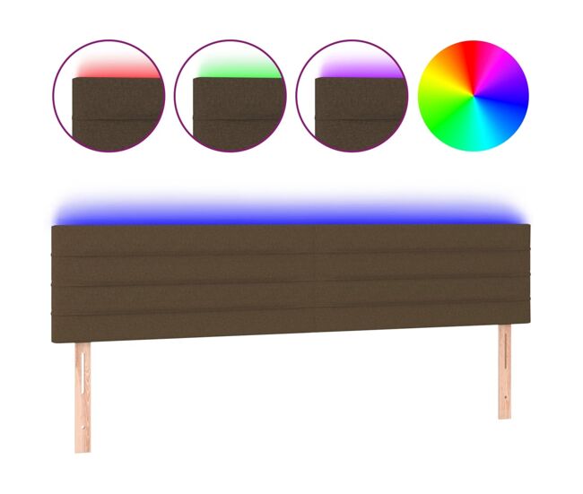 Vidaxl cabecero con led de tela marrón oscuro 160x5x78/88 cm