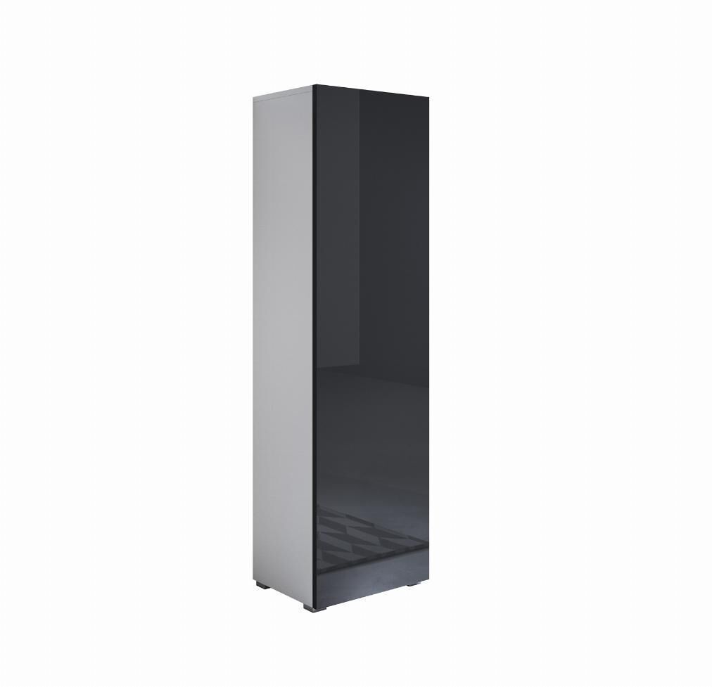 Vitrina salón comedor blanco/negro 40x29x167 1 puerta luke v4 muebles bonitos