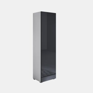 Vitrine Sala de estar e jantar BrancoPreto 40x29x167 1 porta Luke V4 Muebles Bonitos