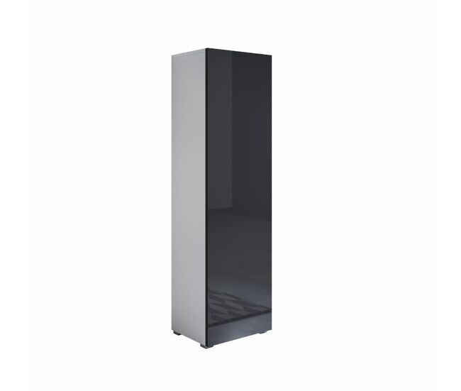 Vitrina salón comedor blanco/negro 40x29x167 1 puerta luke v4 muebles bonitos