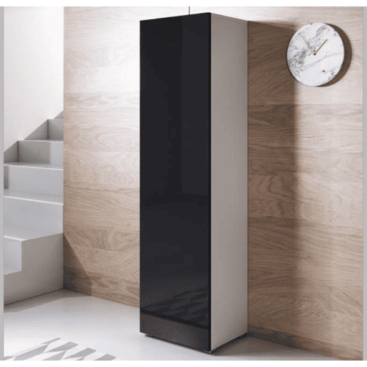 Vitrine Sala de estar e jantar BrancoPreto 40x29x167 1 porta Luke V4 Muebles Bonitos