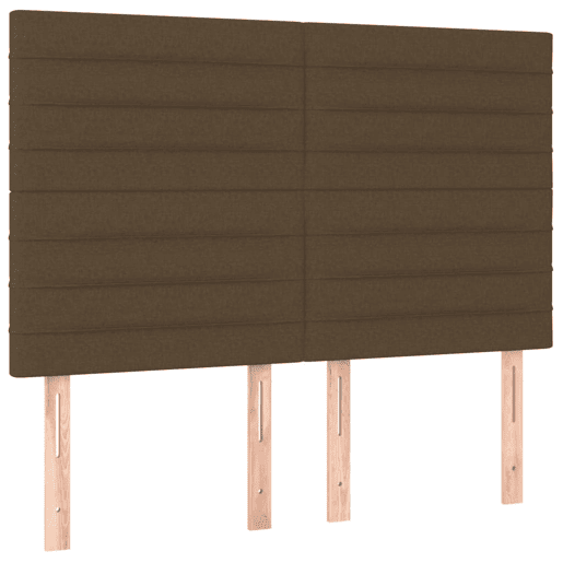 vidaXL Cabeceira de cama c luzes LED tecido 144x5x118128cm castanho