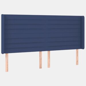 vidaXL Cabeceira de cama c abas tecido 183x16x118128 cm azul