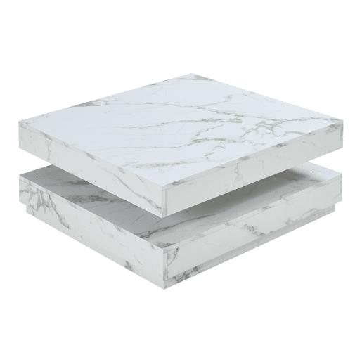 Mesa de centro Florenz tampo giratório 76x76x38 cm Mármore branco en.casa