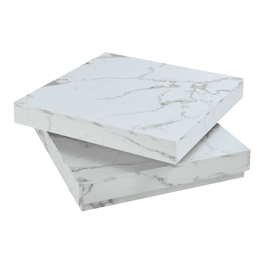 Mesa de centro Florenz tampo giratório 76x76x38 cm Mármore branco en.casa