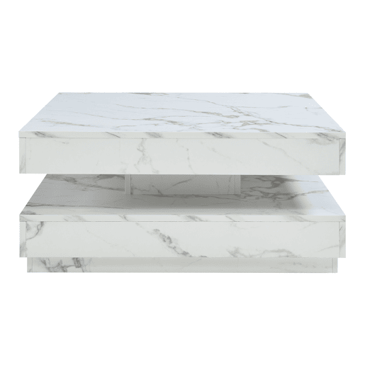 Mesa de centro Florenz tampo giratório 76x76x38 cm Mármore branco en.casa