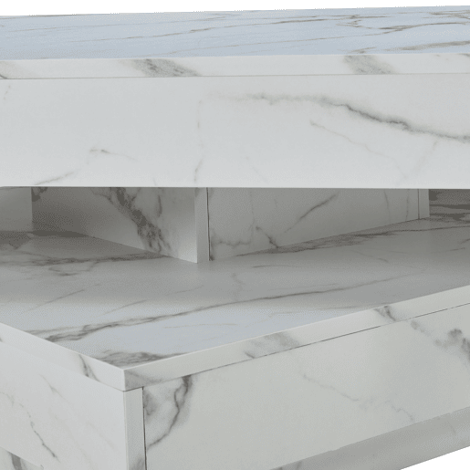 Mesa de centro Florenz tampo giratório 76x76x38 cm Mármore branco en.casa