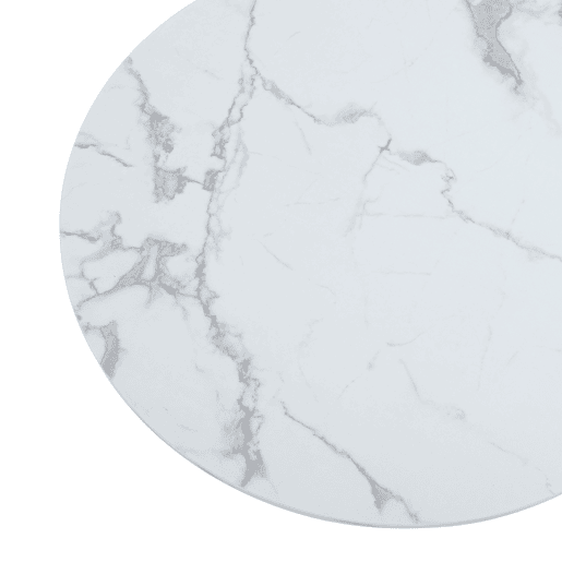 Mesa de centro Rindal redonda Ø80x42 cm Aspeto de mármore branco en.casa