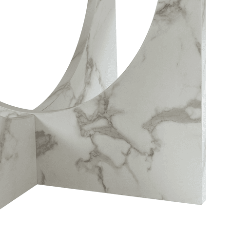 Mesa de centro Rindal redonda Ø80x42 cm Aspeto de mármore branco en.casa