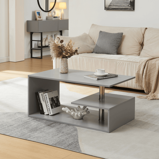Mesa de centro Haarlem con gaveta 90x50x41 cm Cincento claro en.casa