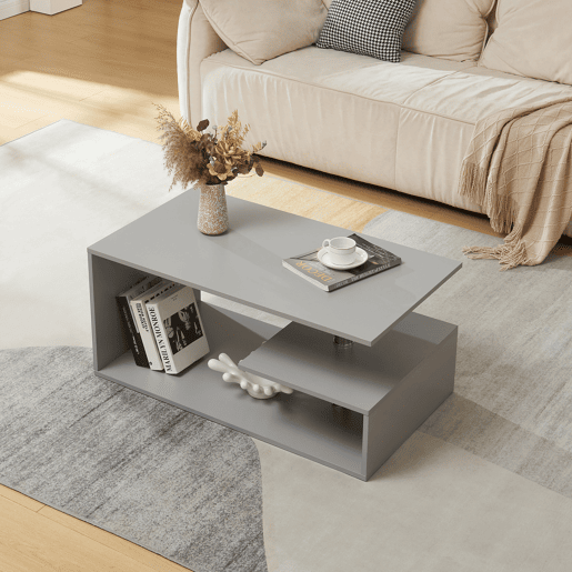 Mesa de centro Haarlem con gaveta 90x50x41 cm Cincento claro en.casa
