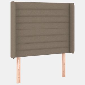 vidaXL Cabeceira cama c abas tecido 93x16x118128cm cinza-acastanhado