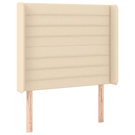 vidaXL Cabeceira de cama c abas tecido 83x16x118128 cm creme