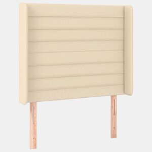 vidaXL Cabeceira de cama c abas tecido 83x16x118128 cm creme