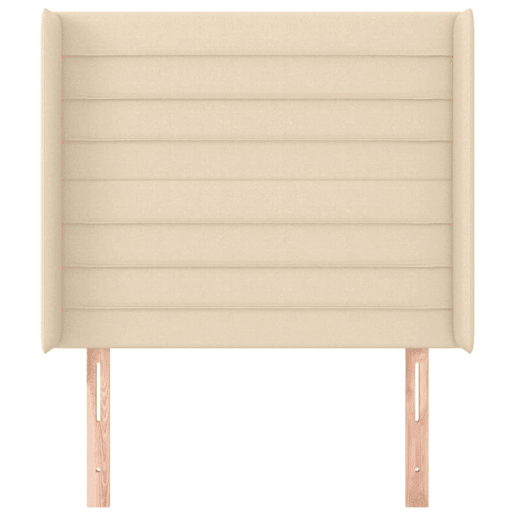 vidaXL Cabeceira de cama c abas tecido 83x16x118128 cm creme