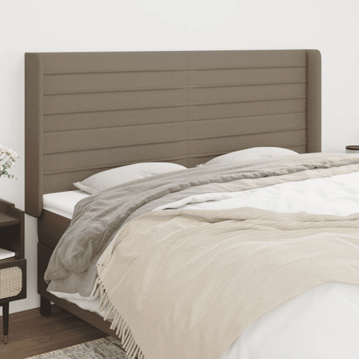 vidaXL Cabeceira cama abas tecido 183x16x118128 cm cinza-acastanhado vidaXL Cabeceira cama abas tecido 183x16x118128 cm cinza-acastanhado