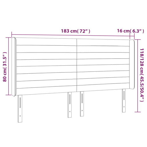 vidaXL Cabeceira cama abas tecido 183x16x118128 cm cinza-acastanhado vidaXL Cabeceira cama abas tecido 183x16x118128 cm cinza-acastanhado