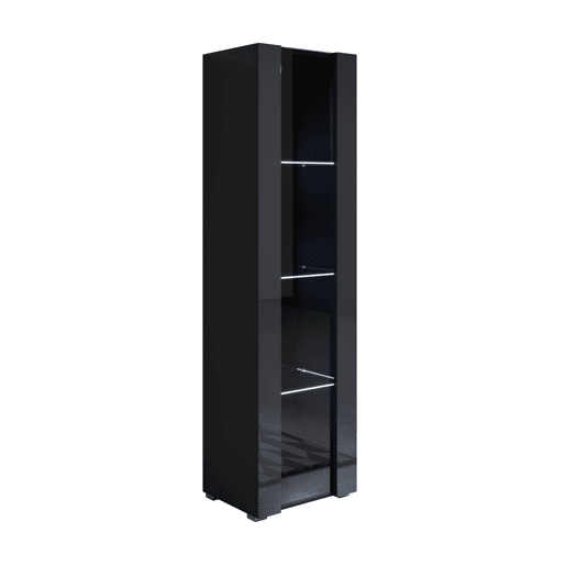 Vitrine Sala de estar e jantar Preto 40x29x167 1 porta LED Luke V5 Muebles Bonitos