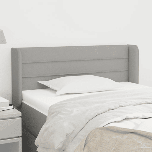 vidaXL Cabeceira de cama c abas tecido 93x16x7888 cm cinzento-claro vidaXL Cabeceira de cama c abas tecido 93x16x7888 cm cinzento-claro