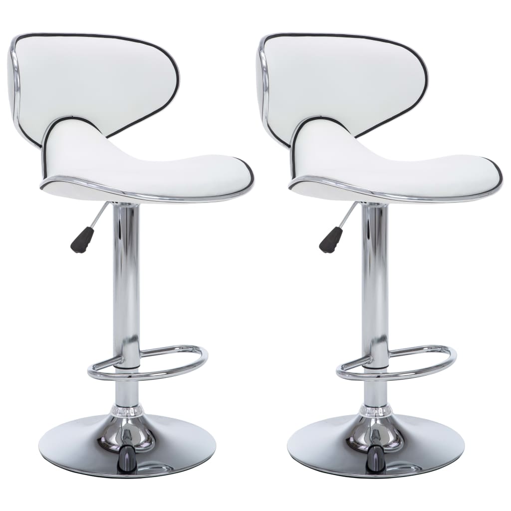 Vidaxl taburetes de cocina 2 unidades cuero sintético blanco