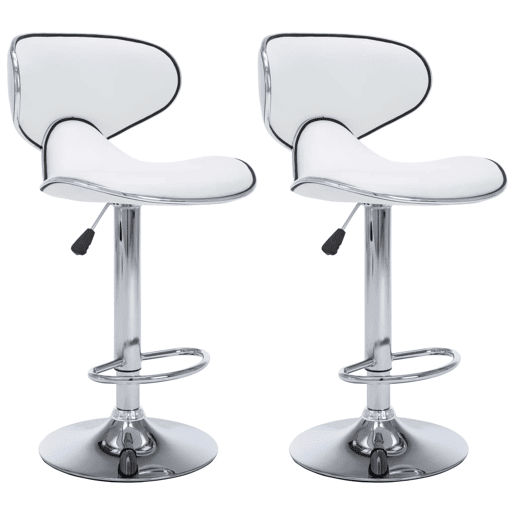 vidaXL Bancos de bar 2 pcs couro artificial branco vidaXL Bancos de bar 2 pcs couro artificial branco