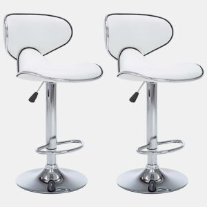 vidaXL Bancos de bar 2 pcs couro artificial branco