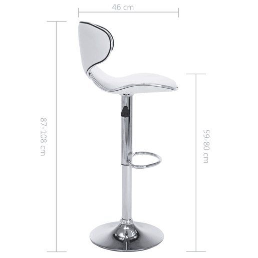 vidaXL Bancos de bar 2 pcs couro artificial branco vidaXL Bancos de bar 2 pcs couro artificial branco