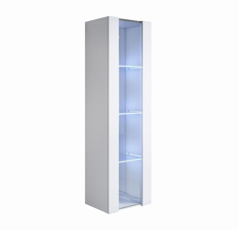 Vitrina salón comedor blanco 40x29x165 1 puerta led luke v5 muebles bonitos
