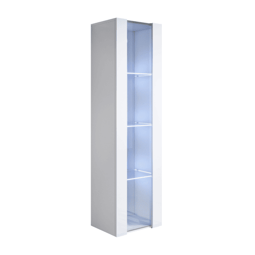 Vitrine Sala de estar e jantar Branco 40x29x165 1 porta LED Luke V5 Muebles Bonitos