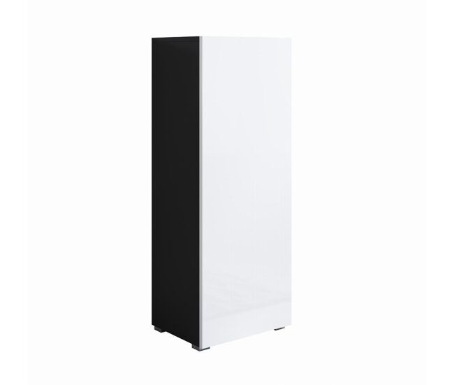 Vitrina salón comedor negro/blanco 40x29x128 1 puerta luke v1 muebles bonitos