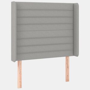 vidaXL Cabeceira de cama c abas tecido 93x16x118128cm cinzento-claro