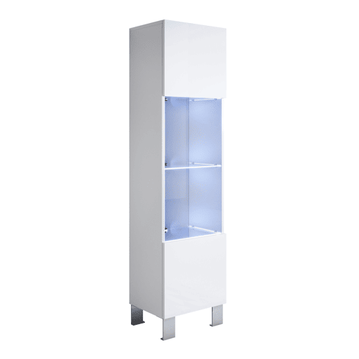 Vitrine Sala de estar e jantar Branco 40x29x177 1 porta LED Luke V6 Muebles Bonitos