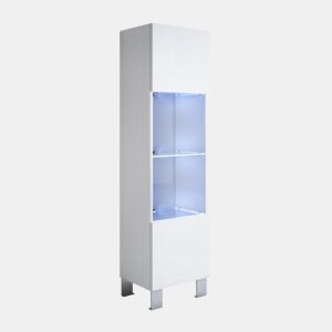 Vitrine Sala de estar e jantar Branco 40x29x177 1 porta LED Luke V6 Muebles Bonitos