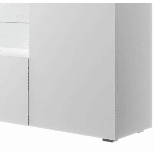 Aparador Sala de estar e jantar Branco 150x40x80 3 portas LED Natolia Muebles Bonitos