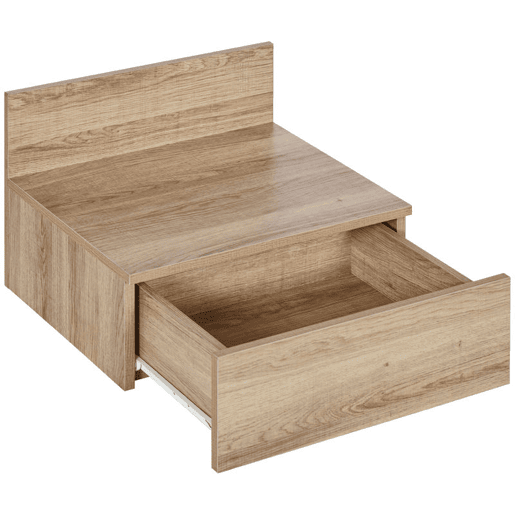 HOMCOM 2 Mesas de Cabeceira Flutuante Conjunto de 2 Mesas de Cabeceira de Parede com Gaveta de Armazenamento para Dormitório 43x36,5x30,5 cm Madeira