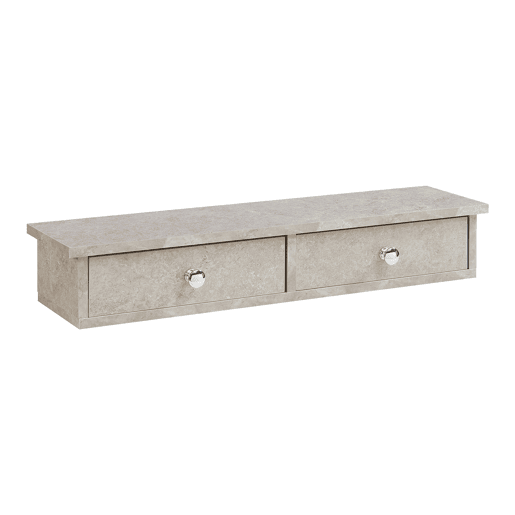 Prateleira de parede Geeste com 2 gavetas 60x15x10cm Aspeto de betão claro en.casa