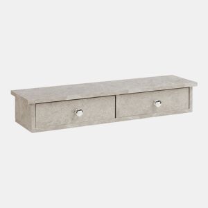Prateleira de parede Geeste com 2 gavetas 60x15x10cm Aspeto de betão claro en.casa