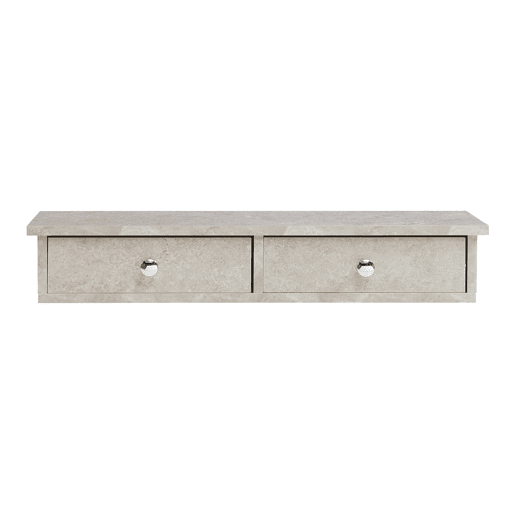 Prateleira de parede Geeste com 2 gavetas 60x15x10cm Aspeto de betão claro en.casa