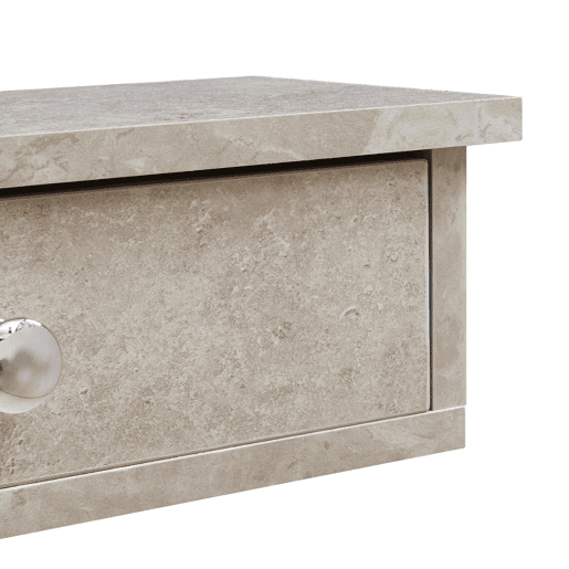 Prateleira de parede Geeste com 2 gavetas 60x15x10cm Aspeto de betão claro en.casa