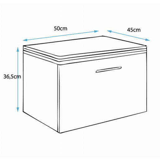 Mesa de cabeceira Quarto de dormir BrancoPreto 50x45x36,5 1 gaveta LED Victoria Muebles Bonitos