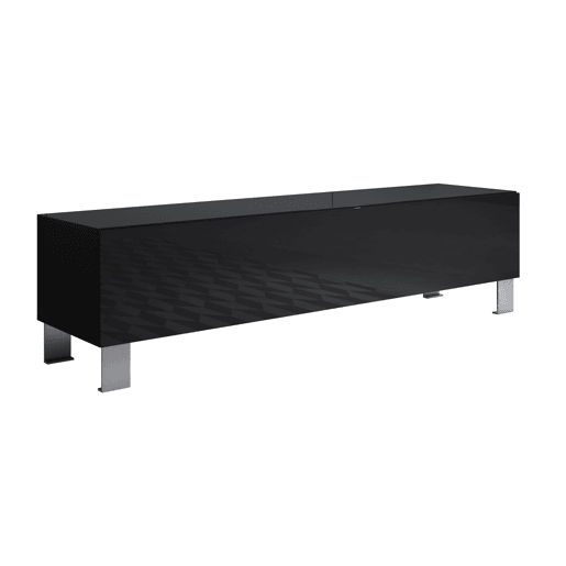 Móvel TV Sala de estar e jantar Preto 160x40x42 1 porta Luke H2 Muebles Bonitos