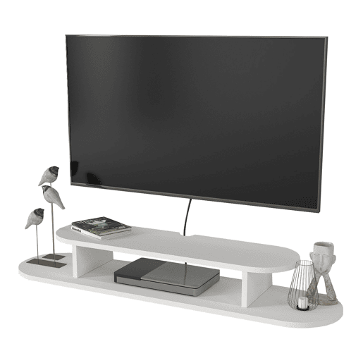 Prateleira suspensa para TV Targema 120x30x16 cm Branco en.casa