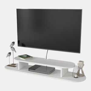 Prateleira suspensa para TV Targema 120x30x16 cm Branco en.casa