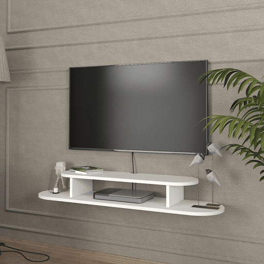 Prateleira suspensa para TV Targema 120x30x16 cm Branco en.casa