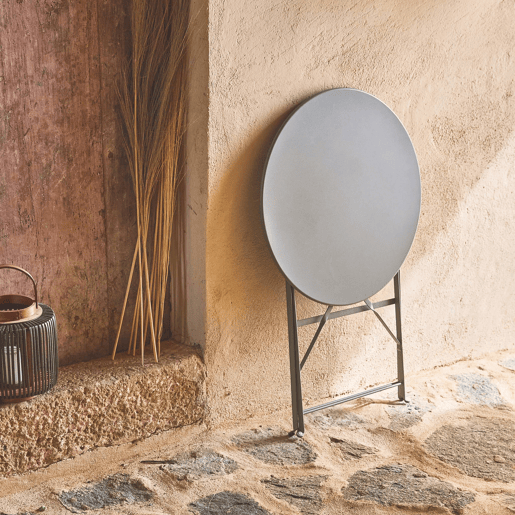 Mesa de jardim bistrô dobrável em metal 60cm, 2 lugares, Emilia, Verde caqui, 60x60x71 cm