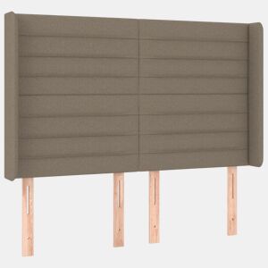 vidaXL Cabeceira cama abas tecido 147x16x118128 cm cinza-acastanhado