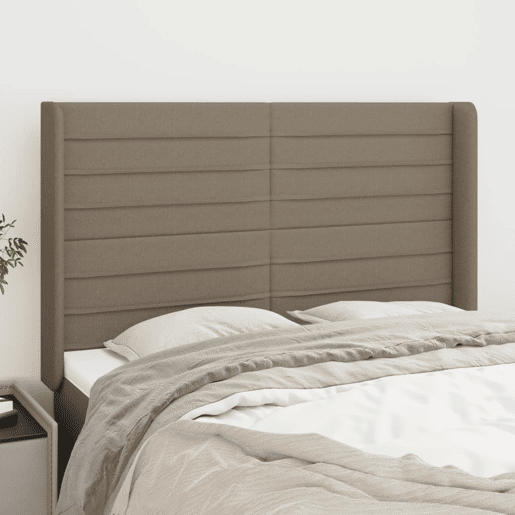 vidaXL Cabeceira cama abas tecido 147x16x118128 cm cinza-acastanhado